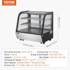 imageVEVOR Refrigerated Display Case 5 CuFt146L Countertop Pastry Display Case 2Tier Commercial Display Refrigerator with LED Lighting TURBO Cooling FrostFree AirCooling for Bakery42 CuFt