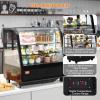 imageVEVOR Refrigerated Display Case 5 CuFt146L Countertop Pastry Display Case 2Tier Commercial Display Refrigerator with LED Lighting TURBO Cooling FrostFree AirCooling for BakeryCurved