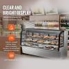 imageVEVOR Refrigerated Display Case 5 CuFt146L Countertop Pastry Display Case 2Tier Commercial Display Refrigerator with LED Lighting TURBO Cooling FrostFree AirCooling for BakeryDeli Case 32 CuFt