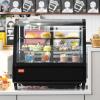 imageVEVOR Refrigerated Display Case 5 CuFt146L Countertop Pastry Display Case 2Tier Commercial Display Refrigerator with LED Lighting TURBO Cooling FrostFree AirCooling for BakeryCurved