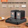 imageVEVOR Restaurant Pager System Wireless 400m Long Range Lineup Waiting Queue Signal Guest Customer Calling Beepers with Vibration ampamp Flashing 24 Buzzers for Food Truck Church Nursery Hospital10 Pagers
