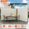imageVEVOR Retractable Side Awning 71x 138 Outdoor Privacy Screen 180g Polyester WaterProof Retractable Patio Screen UV 30 Room Divider Wind Screen for Patio Backyard Balcony GrayBeige