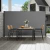 imageVEVOR Retractable Side Awning 71x 138 Outdoor Privacy Screen 180g Polyester WaterProof Retractable Patio Screen UV 30 Room Divider Wind Screen for Patio Backyard Balcony GrayGray