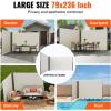 imageVEVOR Retractable Side Awning 71x 138 Outdoor Privacy Screen 180g Polyester WaterProof Retractable Patio Screen UV 30 Room Divider Wind Screen for Patio Backyard Balcony GrayBeige