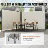 imageVEVOR Retractable Side Awning 71x 138 Outdoor Privacy Screen 180g Polyester WaterProof Retractable Patio Screen UV 30 Room Divider Wind Screen for Patio Backyard Balcony GrayBeige