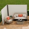 imageVEVOR Retractable Side Awning 71x 138 Outdoor Privacy Screen 180g Polyester WaterProof Retractable Patio Screen UV 30 Room Divider Wind Screen for Patio Backyard Balcony GrayBeige