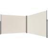 imageVEVOR Retractable Side Awning 71x 138 Outdoor Privacy Screen 180g Polyester WaterProof Retractable Patio Screen UV 30 Room Divider Wind Screen for Patio Backyard Balcony GrayBeige