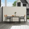 imageVEVOR Retractable Side Awning 71x 138 Outdoor Privacy Screen 180g Polyester WaterProof Retractable Patio Screen UV 30 Room Divider Wind Screen for Patio Backyard Balcony GrayBeige