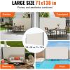 imageVEVOR Retractable Side Awning 71x 138 Outdoor Privacy Screen 180g Polyester WaterProof Retractable Patio Screen UV 30 Room Divider Wind Screen for Patio Backyard Balcony GrayBeige