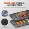 imageVEVOR Reversible GrillGriddle 17x10 PreSeasoned Cast Iron Griddle Rectangular Double Burner Griddle Pan NonStick Family Pan Cookware with Handles Flat Top Plate for BBQ Gas Grill Black167 x 97 x 06