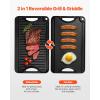 imageVEVOR Reversible GrillGriddle 17x10 PreSeasoned Cast Iron Griddle Rectangular Double Burner Griddle Pan NonStick Family Pan Cookware with Handles Flat Top Plate for BBQ Gas Grill Black14 x 85 x 1