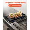 imageVEVOR Reversible GrillGriddle 17x10 PreSeasoned Cast Iron Griddle Rectangular Double Burner Griddle Pan NonStick Family Pan Cookware with Handles Flat Top Plate for BBQ Gas Grill Black20 x 10 x 1