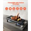 imageVEVOR Reversible GrillGriddle 17x10 PreSeasoned Cast Iron Griddle Rectangular Double Burner Griddle Pan NonStick Family Pan Cookware with Handles Flat Top Plate for BBQ Gas Grill Black20 x 10 x 1