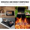 imageVEVOR Reversible GrillGriddle 17x10 PreSeasoned Cast Iron Griddle Rectangular Double Burner Griddle Pan NonStick Family Pan Cookware with Handles Flat Top Plate for BBQ Gas Grill Black167 x 97 x 06