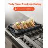 imageVEVOR Reversible GrillGriddle 17x10 PreSeasoned Cast Iron Griddle Rectangular Double Burner Griddle Pan NonStick Family Pan Cookware with Handles Flat Top Plate for BBQ Gas Grill Black14 x 85 x 1
