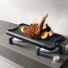 imageVEVOR Reversible GrillGriddle 17x10 PreSeasoned Cast Iron Griddle Rectangular Double Burner Griddle Pan NonStick Family Pan Cookware with Handles Flat Top Plate for BBQ Gas Grill Black20 x 10 x 1