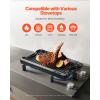 imageVEVOR Reversible GrillGriddle 17x10 PreSeasoned Cast Iron Griddle Rectangular Double Burner Griddle Pan NonStick Family Pan Cookware with Handles Flat Top Plate for BBQ Gas Grill Black14 x 85 x 1
