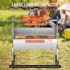 imageVEVOR Rotisserie Grill BBQ Whole Pig Lamb Goat Charcoal Spit Grill 46 Inch 132 Lbs Capacity Electric 52W Motor Stainless Steel Rotisserie Roaster with Lockable Wheels for Camping Outdoor46INWith Baffle