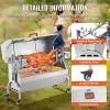 imageVEVOR Rotisserie Grill BBQ Whole Pig Lamb Goat Charcoal Spit Grill 46 Inch 132 Lbs Capacity Electric 52W Motor Stainless Steel Rotisserie Roaster with Lockable Wheels for Camping Outdoor46INWith Cover
