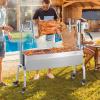 imageVEVOR Rotisserie Grill BBQ Whole Pig Lamb Goat Charcoal Spit Grill 46 Inch 132 Lbs Capacity Electric 52W Motor Stainless Steel Rotisserie Roaster with Lockable Wheels for Camping Outdoor46INWithout Baffle