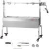 imageVEVOR Rotisserie Grill BBQ Whole Pig Lamb Goat Charcoal Spit Grill 46 Inch 132 Lbs Capacity Electric 52W Motor Stainless Steel Rotisserie Roaster with Lockable Wheels for Camping Outdoor46INWithout Baffle