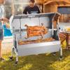 imageVEVOR Rotisserie Grill BBQ Whole Pig Lamb Goat Charcoal Spit Grill 46 Inch 132 Lbs Capacity Electric 52W Motor Stainless Steel Rotisserie Roaster with Lockable Wheels for Camping Outdoor46INWith Cover