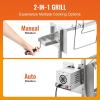 imageVEVOR Rotisserie Grill BBQ Whole Pig Lamb Goat Charcoal Spit Grill 46 Inch 132 Lbs Capacity Electric 52W Motor Stainless Steel Rotisserie Roaster with Lockable Wheels for Camping Outdoor35INWithout Baffle
