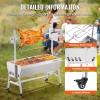 imageVEVOR Rotisserie Grill BBQ Whole Pig Lamb Goat Charcoal Spit Grill 46 Inch 132 Lbs Capacity Electric 52W Motor Stainless Steel Rotisserie Roaster with Lockable Wheels for Camping Outdoor35INWithout Baffle