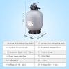 imageVEVOR Sand Filter 19inch Up to 45 GPM Flow Rate Above Inground Swimming Pool Sand Filter System with 7Way MultiPort Valve Filter Backwash Rinse Recirculate Waste Winter Closed Functions24 inch