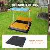 imageVEVOR Sandbox with Cover 486x486x124 Square Sand Box HDPE Sand Pit with 4 Corner Seats ampamp Bottom Liner Gift for Ages 312 Years Old Backyard Garden Easy Assembly Brown BrownSquare With Canopy