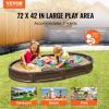 imageVEVOR Sandbox with Cover 486x486x124 Square Sand Box HDPE Sand Pit with 4 Corner Seats ampamp Bottom Liner Gift for Ages 312 Years Old Backyard Garden Easy Assembly Brown BrownOval
