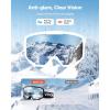 imageVEVOR Ski Goggles Cylindrical Lens with Revo Coating OTG Anti fog Snow Goggles TPU Frame ampamp Ventilation StructureBlue