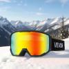 imageVEVOR Ski Goggles Cylindrical Lens with Revo Coating OTG Anti fog Snow Goggles TPU Frame ampamp Ventilation StructureOrange