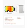 imageVEVOR Ski Goggles Cylindrical Lens with Revo Coating OTG Anti fog Snow Goggles TPU Frame ampamp Ventilation StructureOrange