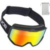 imageVEVOR Ski Goggles Cylindrical Lens with Revo Coating OTG Anti fog Snow Goggles TPU Frame ampamp Ventilation StructureOrange
