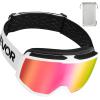 imageVEVOR Ski Goggles Cylindrical Lens with Revo Coating OTG Anti fog Snow Goggles TPU Frame ampamp Ventilation StructurePink