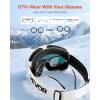 imageVEVOR Ski Goggles Cylindrical Lens with Revo Coating OTG Anti fog Snow Goggles TPU Frame ampamp Ventilation StructurePink