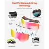 imageVEVOR Ski Goggles Cylindrical Lens with Revo Coating OTG Anti fog Snow Goggles TPU Frame ampamp Ventilation StructurePink