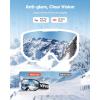 imageVEVOR Ski Goggles Cylindrical Lens with Revo Coating OTG Anti fog Snow Goggles TPU Frame ampamp Ventilation StructureSilver