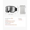 imageVEVOR Ski Goggles Cylindrical Lens with Revo Coating OTG Anti fog Snow Goggles TPU Frame ampamp Ventilation StructureSilver