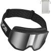 imageVEVOR Ski Goggles Cylindrical Lens with Revo Coating OTG Anti fog Snow Goggles TPU Frame ampamp Ventilation StructureSilver