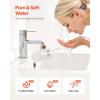 imageVEVOR Skincare Water Filter Faucet Mount Water Filters with MicroNano Bubble for Skin Sink Tap Purifier Removes Chlorine with 1 Filter for Kitchen and Bathroom Faucets White  Gold