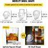 imageVEVOR Skull Ice Cube Tray 4Grid Skull Ice Ball Maker Flexible Black Silicone Ice Tray with Lid ampamp Funnel Funny Skull Ice Cubes 16quotx18quot Each for Beverage Chocolate etc on Parties ampamp HolidaysBlack