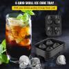 imageVEVOR Skull Ice Cube Tray 4Grid Skull Ice Ball Maker Flexible Black Silicone Ice Tray with Lid ampamp Funnel Funny Skull Ice Cubes 16quotx18quot Each for Beverage Chocolate etc on Parties ampamp HolidaysWhite