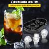 imageVEVOR Skull Ice Cube Tray 4Grid Skull Ice Ball Maker Flexible Black Silicone Ice Tray with Lid ampamp Funnel Funny Skull Ice Cubes 16quotx18quot Each for Beverage Chocolate etc on Parties ampamp HolidaysBlack
