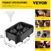 imageVEVOR Skull Ice Cube Tray 4Grid Skull Ice Ball Maker Flexible Black Silicone Ice Tray with Lid ampamp Funnel Funny Skull Ice Cubes 16quotx18quot Each for Beverage Chocolate etc on Parties ampamp HolidaysWhite