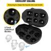 imageVEVOR Skull Ice Cube Tray 4Grid Skull Ice Ball Maker Flexible Black Silicone Ice Tray with Lid ampamp Funnel Funny Skull Ice Cubes 16quotx18quot Each for Beverage Chocolate etc on Parties ampamp HolidaysBlack