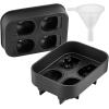 imageVEVOR Skull Ice Cube Tray 4Grid Skull Ice Ball Maker Flexible Black Silicone Ice Tray with Lid ampamp Funnel Funny Skull Ice Cubes 16quotx18quot Each for Beverage Chocolate etc on Parties ampamp HolidaysWhite