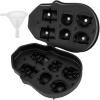 imageVEVOR Skull Ice Cube Tray 4Grid Skull Ice Ball Maker Flexible Black Silicone Ice Tray with Lid ampamp Funnel Funny Skull Ice Cubes 16quotx18quot Each for Beverage Chocolate etc on Parties ampamp HolidaysBlack