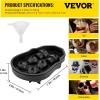 imageVEVOR Skull Ice Cube Tray 4Grid Skull Ice Ball Maker Flexible Black Silicone Ice Tray with Lid ampamp Funnel Funny Skull Ice Cubes 16quotx18quot Each for Beverage Chocolate etc on Parties ampamp HolidaysBlack
